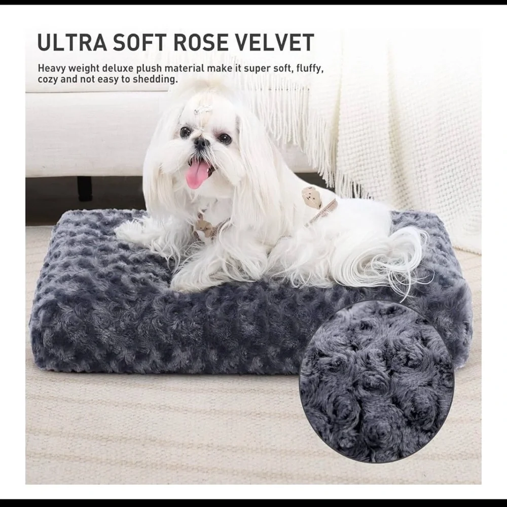 New KSIIA Washable Dog Bed Deluxe/ Plush Dog Crate Beds, Small